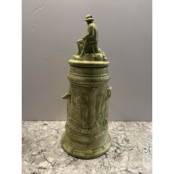 Vintage Ceramic German Hunter Beer Stein with Lid 1970s - Picture 6 of 9